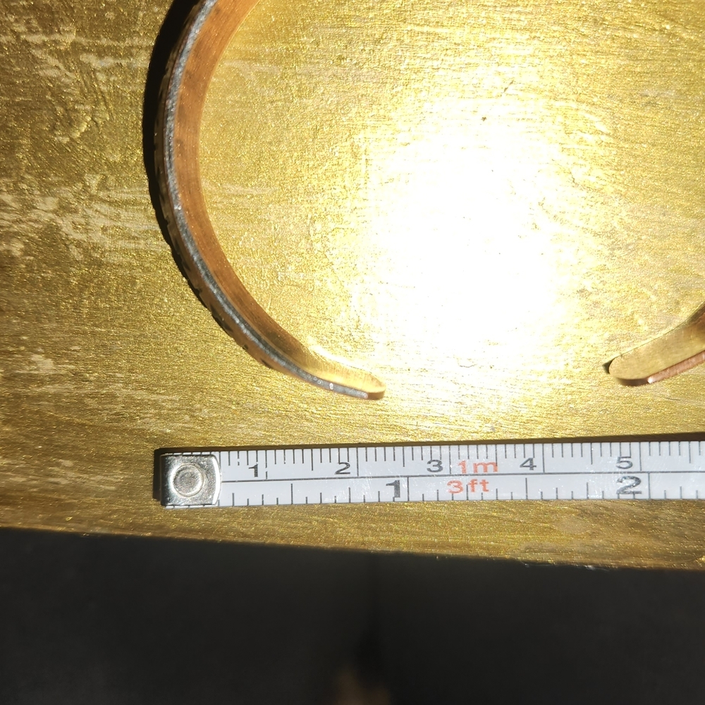 Solid Copper Cuff Bracelet With Black Tribal Desi… - image 4